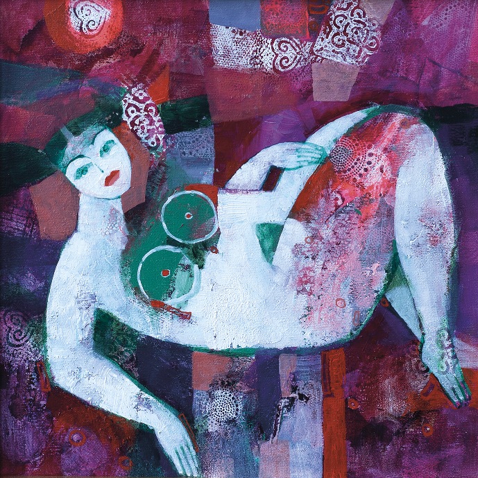 Alicja Słaboń-Urbaniak, Pani zielono mi, 30x30cm (1)