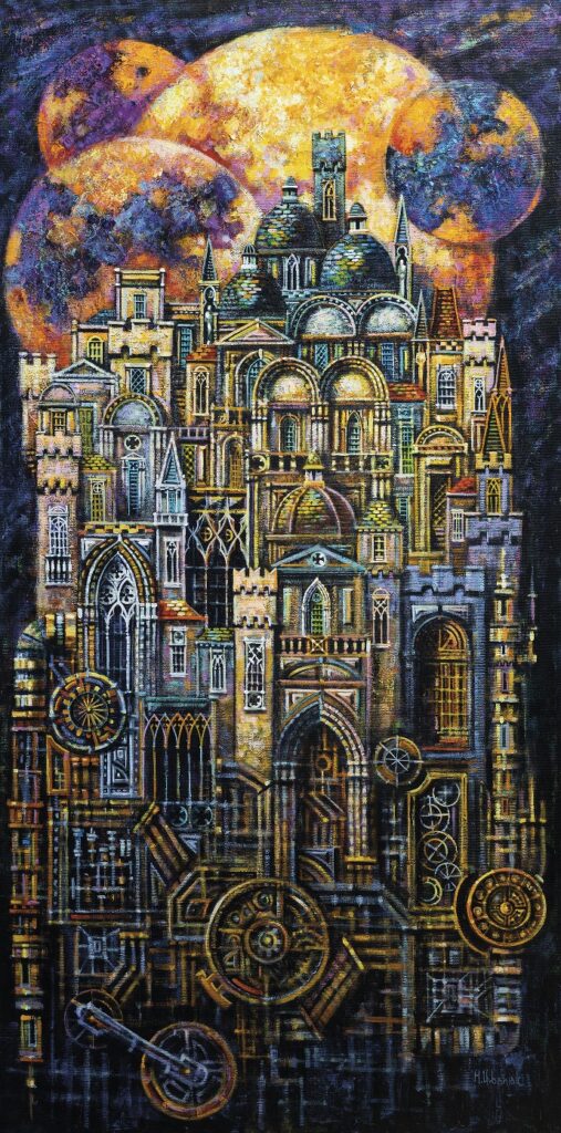 Maciej Urbaniak, Planety szaleją, 50x100cm