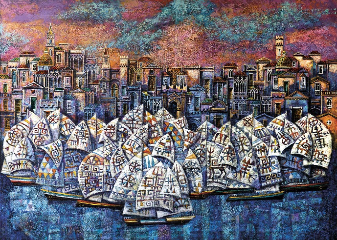Maciej Urbaniak - Regaty w Rimini, 100x140cm