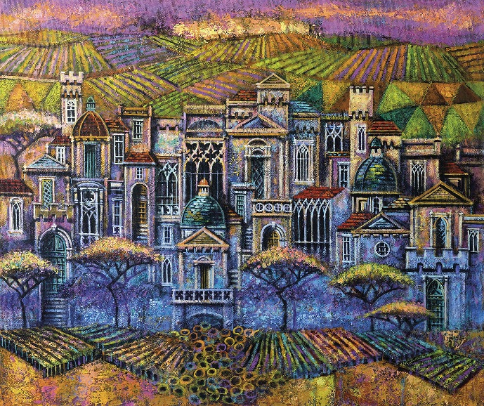 Maciej Urbaniak, Słoneczniki w Cortonie, 50x60cm